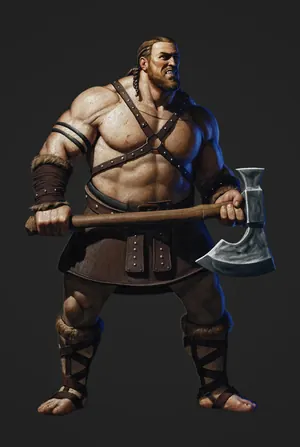 Class portrait of the Berserker, rendered from client character art.