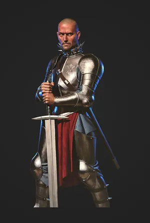 Class portrait of the Crusader, rendered from client character art.