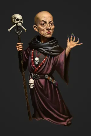 Class portrait of the Hexweaver, rendered from client character art.